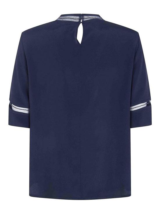 25FW 파비아나 필리피 크레이프 드 신 블라우스 탑 TPD266F289L7755146 BLUE - FABIANA FILIPPI