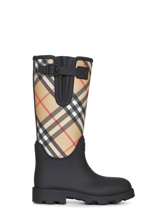 26FW 버버리 러버 마쉬 스탬프 하이 부츠 8111677 A1189 BLACK