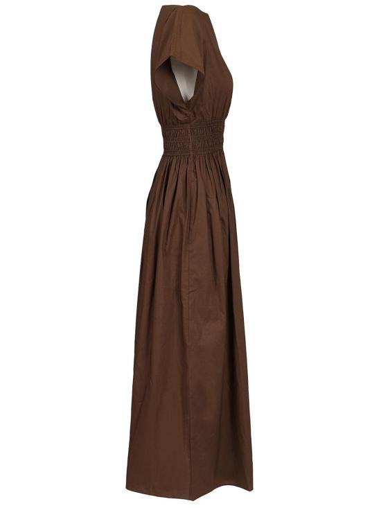 26FW 마토 롱 원피스 SWMDRPLCHC Brown - MATTEAU