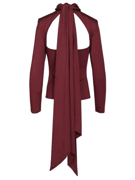 26FW 로테이트 바이 크리스텐슨 긴팔 티셔츠 11617526942694 Dark Red - ROTATE BY BIRGERCHRISTENSEN
