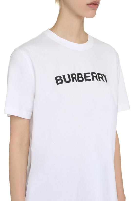  버버리 로고 코튼 티셔츠 8080325 WHITE - BURBERRY
