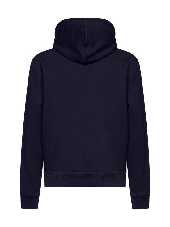 26FW 아미 스몰 하트 로고 루프백 오가닉 코튼 플리스 후드 BFUSW235730430 NAVY - AMI