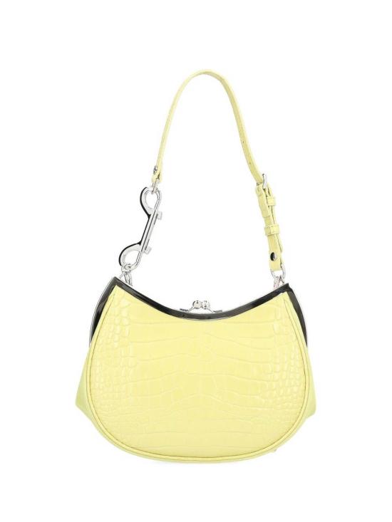 26FW 비비안웨스트우드 카프스킨 스몰 로고 토트백 4B01000PWL0098M403 GREEN - VIVIENNE WESTWOOD