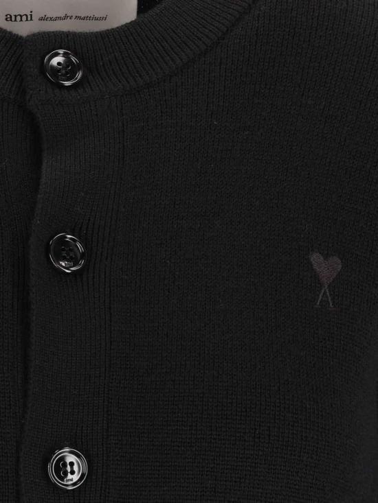 26FW 아미 크루넥 울 가디건 FKC3610010180 BLACK - AMI