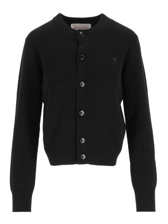 26FW 아미 크루넥 울 가디건 FKC3610010180 BLACK