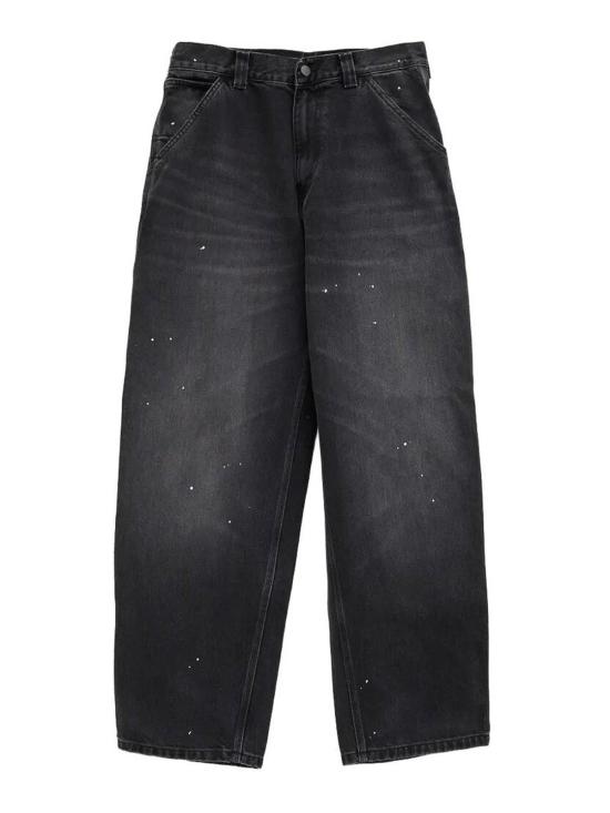 26FW 칼하트 데님 팬츠 I037031SPLATTER Black