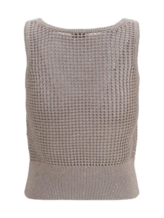 26SS 브루넬로 쿠치넬리 민소매 티셔츠 MDV762110 BEIGE