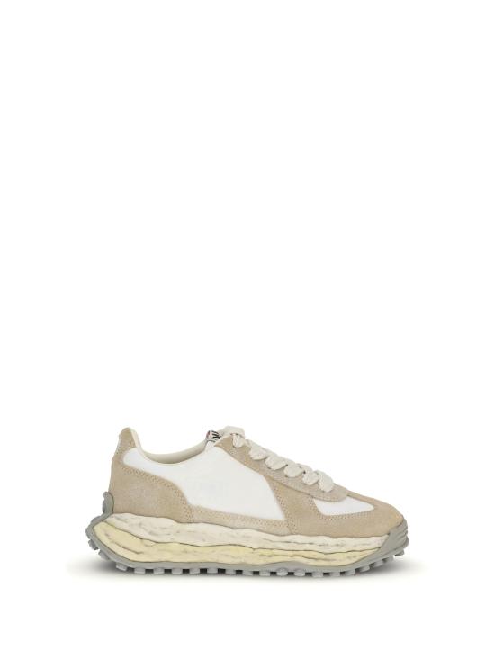 26SS 메종 미하라 야스히로 래리 OG 솔 빈티지 믹스 머터리얼 로우탑 스니커즈 A15FW709 BEIGE - MAISON MIHARA YASUHIRO