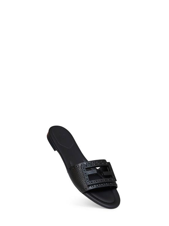 26FW 펜디 바게트 시에나 레더 슬라이드 8R8136AQY2F0QA1 BLACK - FENDI