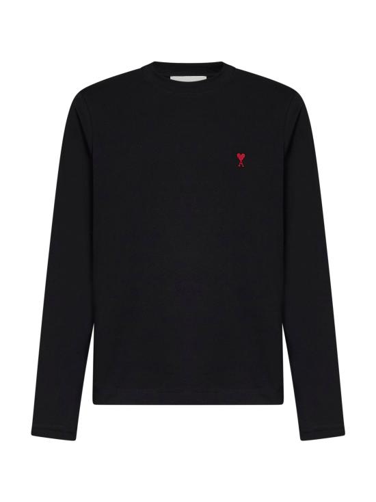 26FW 아미 스몰 하트 로고 롱슬리브 티셔츠 BFUTS235724001 BLACK