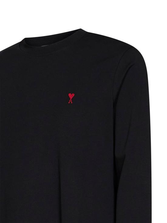 26FW 아미 스몰 하트 로고 롱슬리브 티셔츠 BFUTS235724001 BLACK - AMI