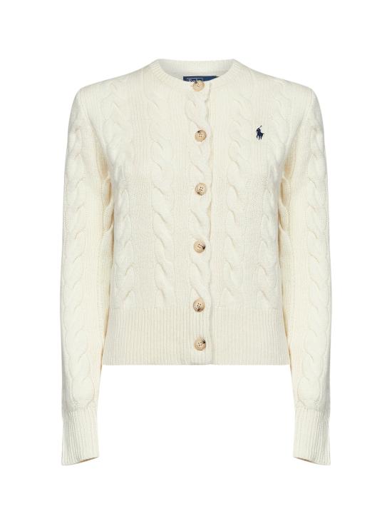 26FW 폴로 랄프로렌 로고 자수 크루넥 가디건 211972104 002 IVORY