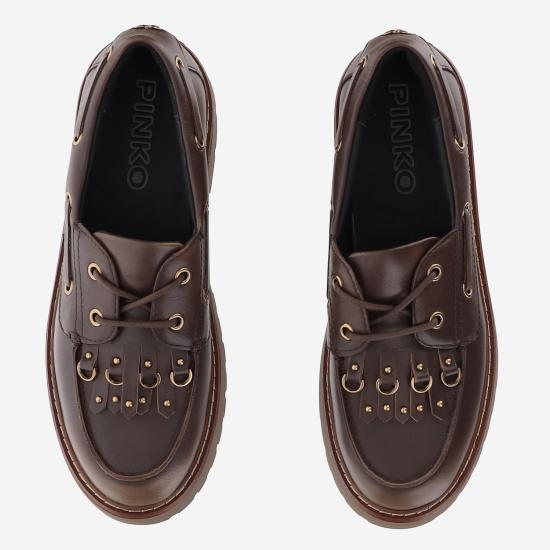 26FW 핑코 플랫 슈즈 SD0561 BROWN - PINKO