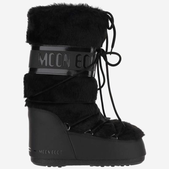 26FW 문부츠 아이콘 포우 퍼 부츠 1408900 BLACK - MOON BOOT