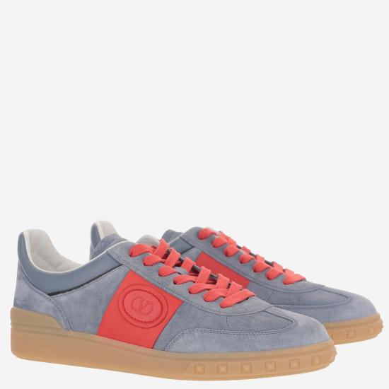 26SS 발렌티노 가라바니 크러스트 레더 나일론 업빌리지 로우 탑 스니커즈 8Y2S0H77 GRAY - VALENTINO GARAVANI