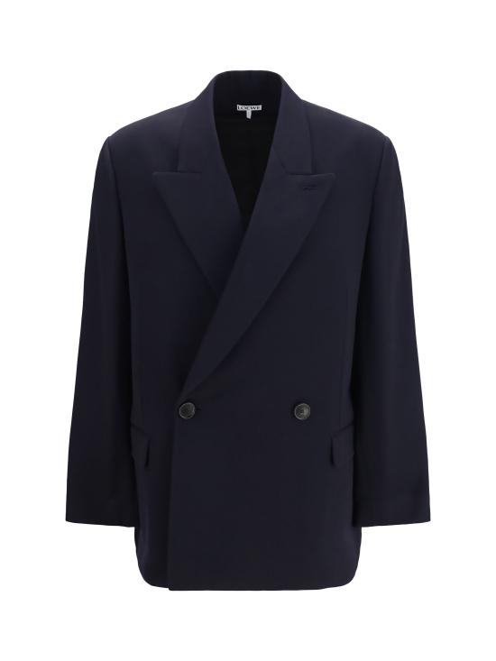 26FW 로에베 더블 브레스트 울 블렌드 재킷 H526Y03WDL NAVY