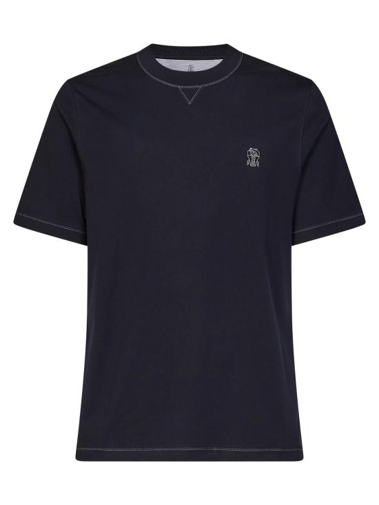 26FW 브루넬로 쿠치넬리 반팔 티셔츠 M0B131328G CW361 NAVY