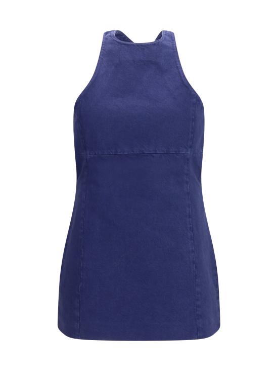 26SS 미우미우 후염 개버딘 미니드레스 MF6345SOOO19JY BLUE - MIU MIU