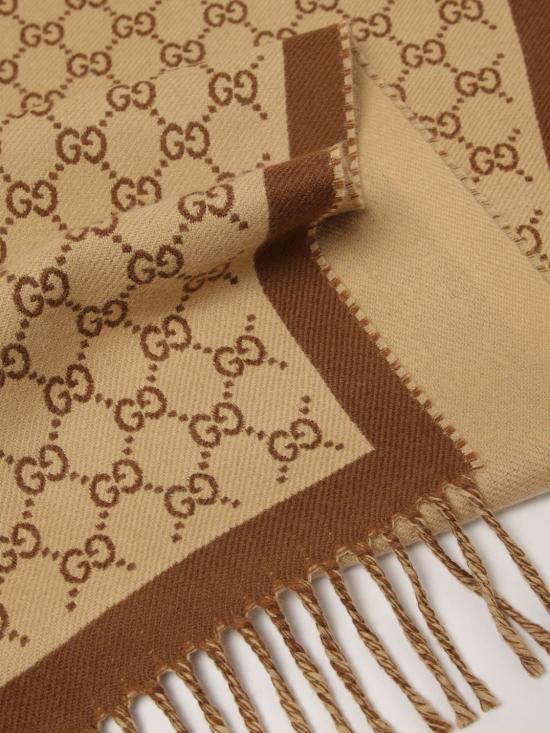 26FW 구찌 울 자카드 스카프 8355343G200 9865 Camel - GUCCI