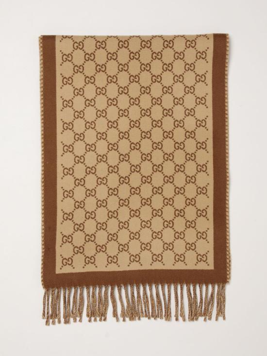 26FW 구찌 울 자카드 스카프 8355343G200 9865 Camel
