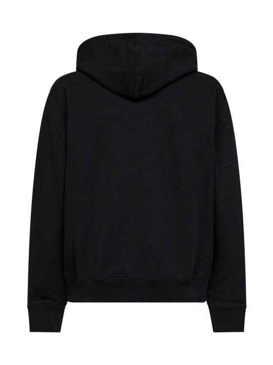 26FW 아미 스몰 하트 로고 루프백 오가닉 코튼 플리스 후드 BFUSW435730001 BLACK - AMI