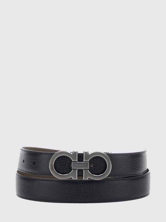 26FW 살바토레 페라가모 간치니 리버시블 레더 벨트 670428 780486 Black
