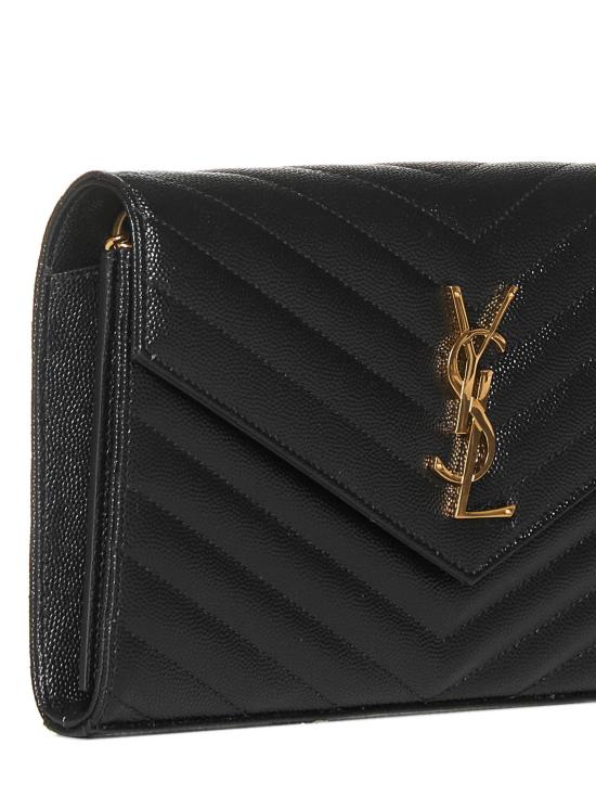 26FW 생로랑 레더 카산드라 체인 월렛 377828BOW011000 BLACK - SAINT LAURENT