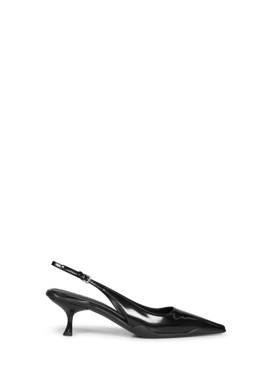 26FW 프라다 브러쉬드 레더 슬링백 펌프스 1I659O055F0002 BLACK