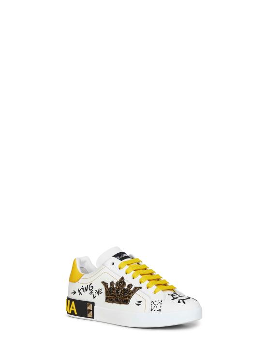 26SS 돌체앤가바나 포르토피노 카프스킨 스니커즈 CS1759A02198W920 WHITE - DOLCE & GABBANA