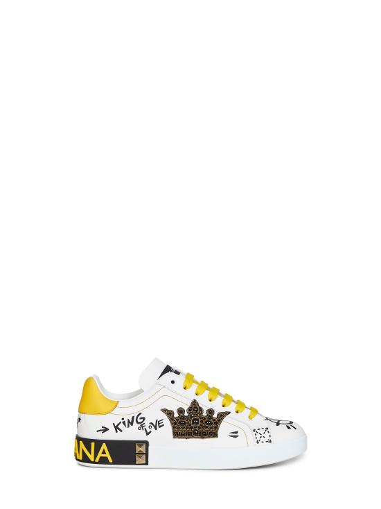 26SS 돌체앤가바나 포르토피노 카프스킨 스니커즈 CS1759A02198W920 WHITE
