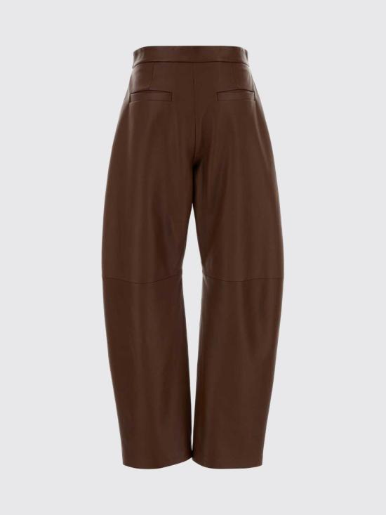 26FW 스포트막스 가죽 팬츠 2622436011600 001 Brown - SPORTMAX