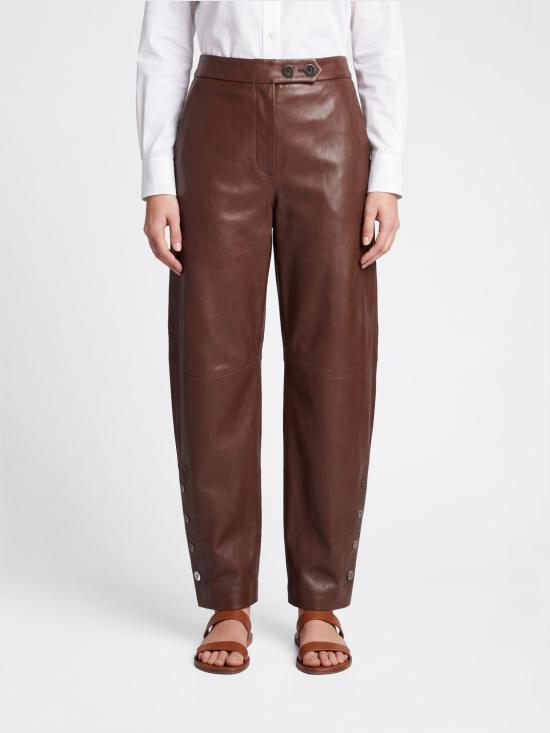 26FW 스포트막스 가죽 팬츠 2622436011600 001 Brown