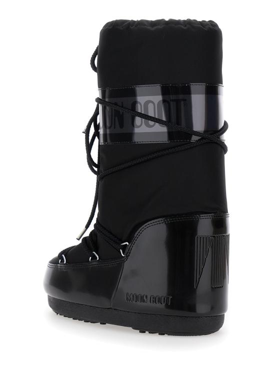 26FW 문부츠 아이콘 글랜스 플래티넘 새틴 부츠 80D1401680 BLACK - MOON BOOT