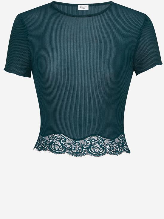 26FW 생로랑 폴로 티셔츠 841965 GREEN - SAINT LAURENT