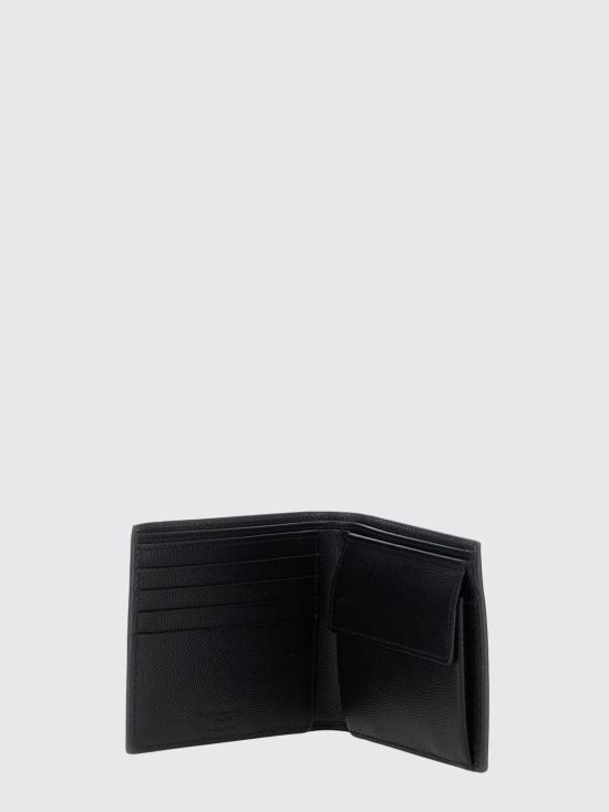 26FW 생로랑 그랑 드 뿌드르 엠보스드 레더 이스트/웨스트 동전 반지갑 396303BTY0N 1000 Black - SAINT LAURENT
