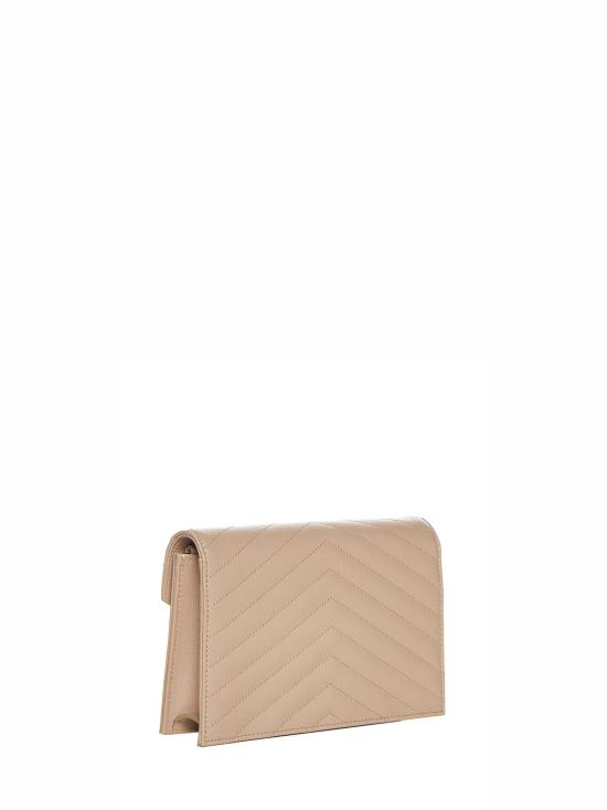 26FW 생로랑 그랑 드 뿌드르 레더 카산드라 엔벨로프 체인 지갑 857605BOW012721 GRAY - SAINT LAURENT