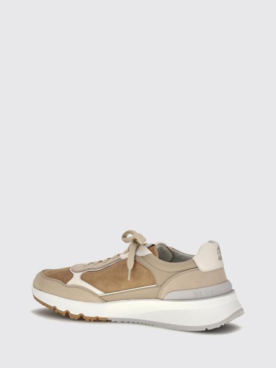 26FW 브루넬로 쿠치넬리 누벅 레더 스웨이드 러닝 스니커즈 MZUSNEO355 CIC58 Beige - BRUNELLO CUCINELLI