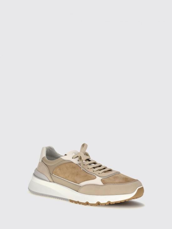 26FW 브루넬로 쿠치넬리 누벅 레더 스웨이드 러닝 스니커즈 MZUSNEO355 CIC58 Beige - BRUNELLO CUCINELLI