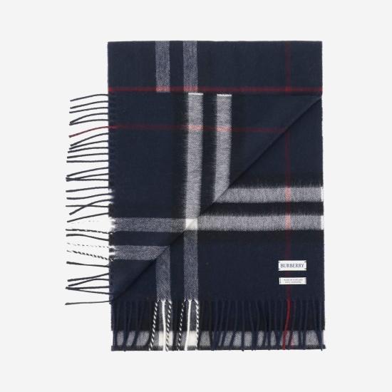 26FW 버버리 체크 캐시미어 머플러 8112641 NAVY - BURBERRY