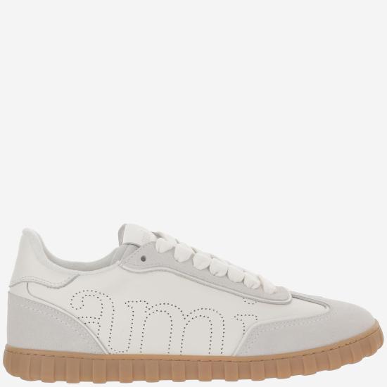 26SS 아미 카우하이드 레더 스텝 스니커즈 USN508AL0126 WHITE - AMI