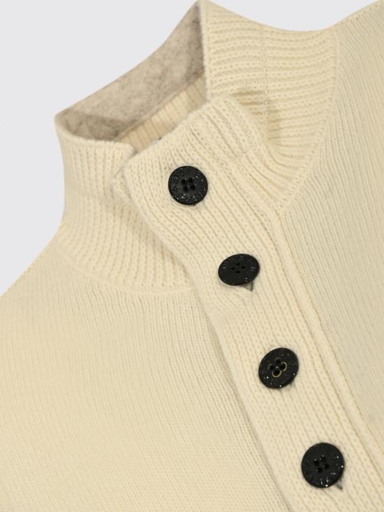 26FW 스톤 아일랜드 램스울 하프집 점퍼 램스울 하프집 점퍼 5100040S00A3 V0093 White - STONE ISLAND