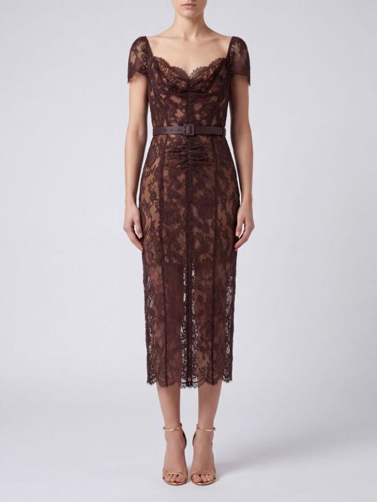 26FW 셀프 포트레이트 롱 원피스 PF26099MABR Brown