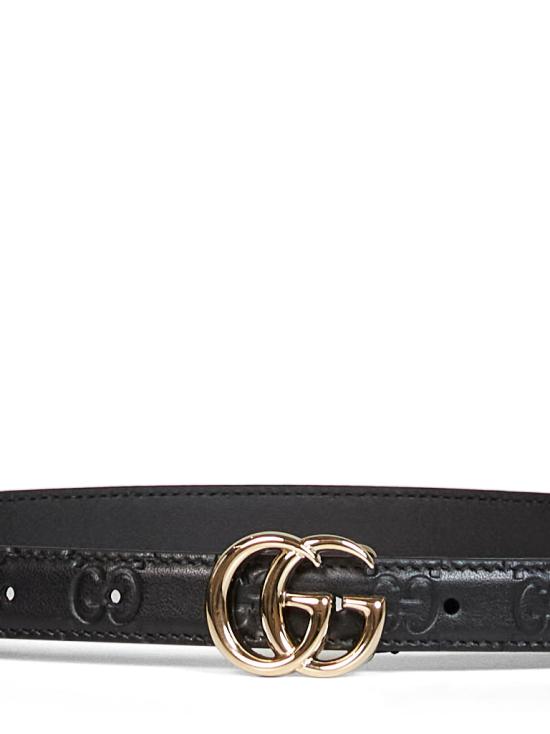 26FW 구찌 GG 마몽 씬 벨트 409417AAD5L1000 BLACK - GUCCI