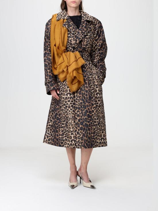 26FW 생로랑 로고 프린트 프레이드 울 스카프 A002CB3Y200 7764 Orange - SAINT LAURENT