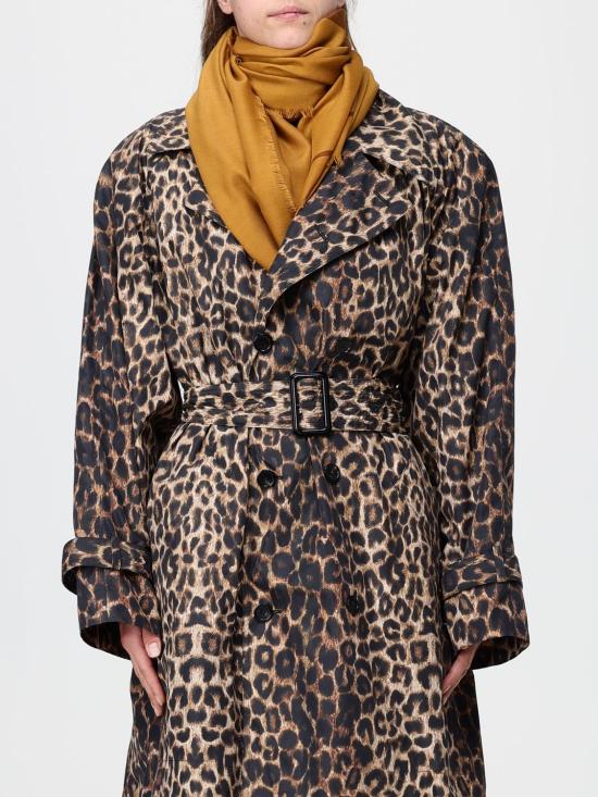26FW 생로랑 로고 프린트 프레이드 울 스카프 A002CB3Y200 7764 Orange - SAINT LAURENT