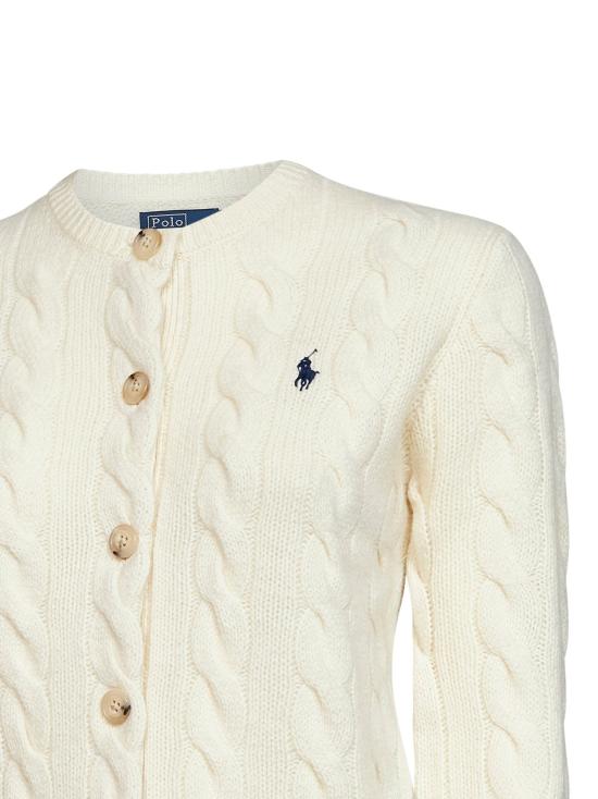 26FW 폴로 랄프로렌 로고 자수 크루넥 가디건 211972104 002 IVORY - POLO RALPH LAUREN