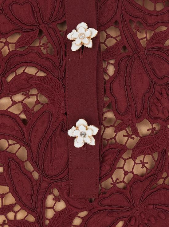 26FW 셀프 포트레이트 원피스 PF26111SABU BURGUNDY - SELF PORTRAIT