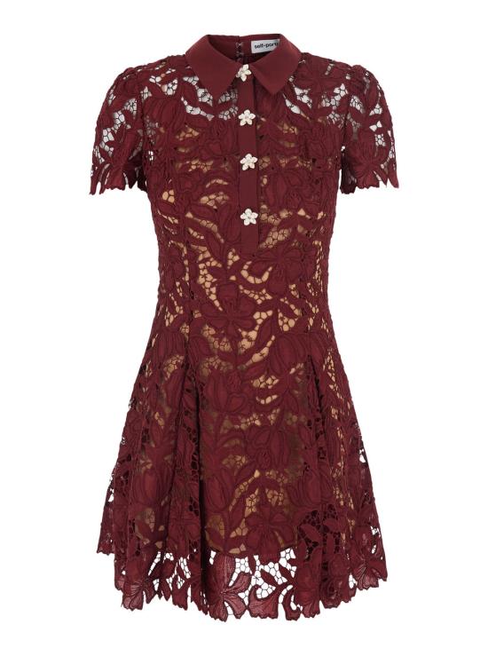 26FW 셀프 포트레이트 원피스 PF26111SABU BURGUNDY