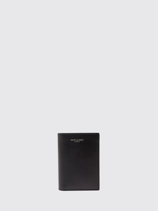 26FW 생로랑 그랑 드 뿌드르 엠보스드 레더 파리 크레딧 카드 지갑 668726BTY0N 1000 Black