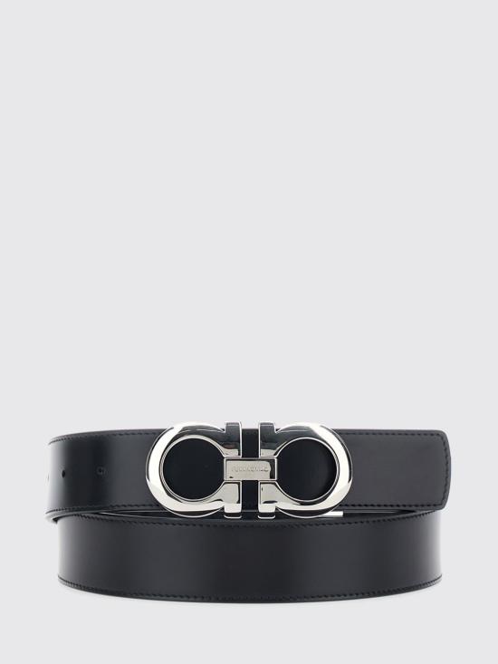 26FW 살바토레 페라가모 간치니 레더 벨트 675542 724127 Black - SALVATORE FERRAGAMO